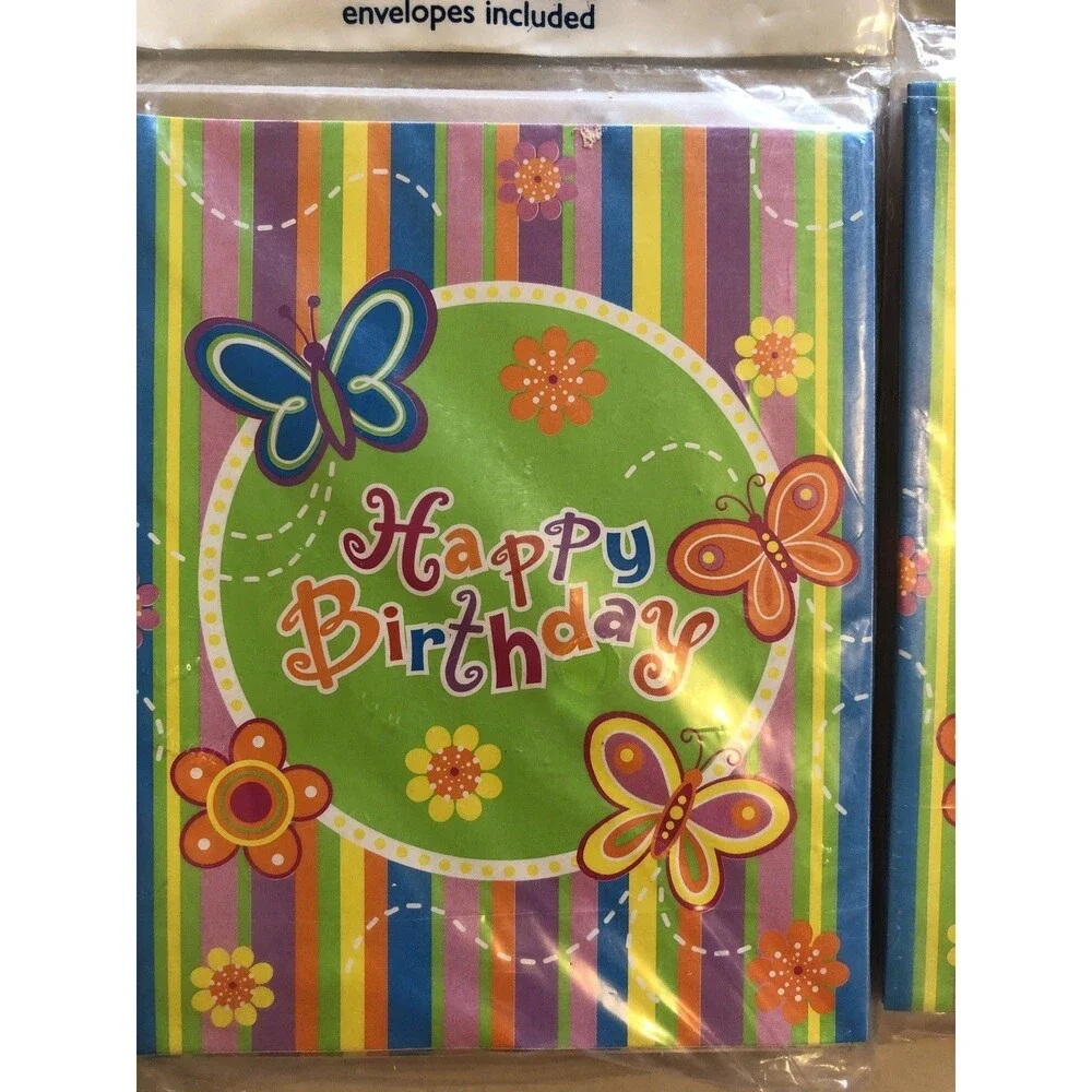 Greenbrier Birthday Party Butterfly Invitations w Envelopes NEW 4 PACKAGES